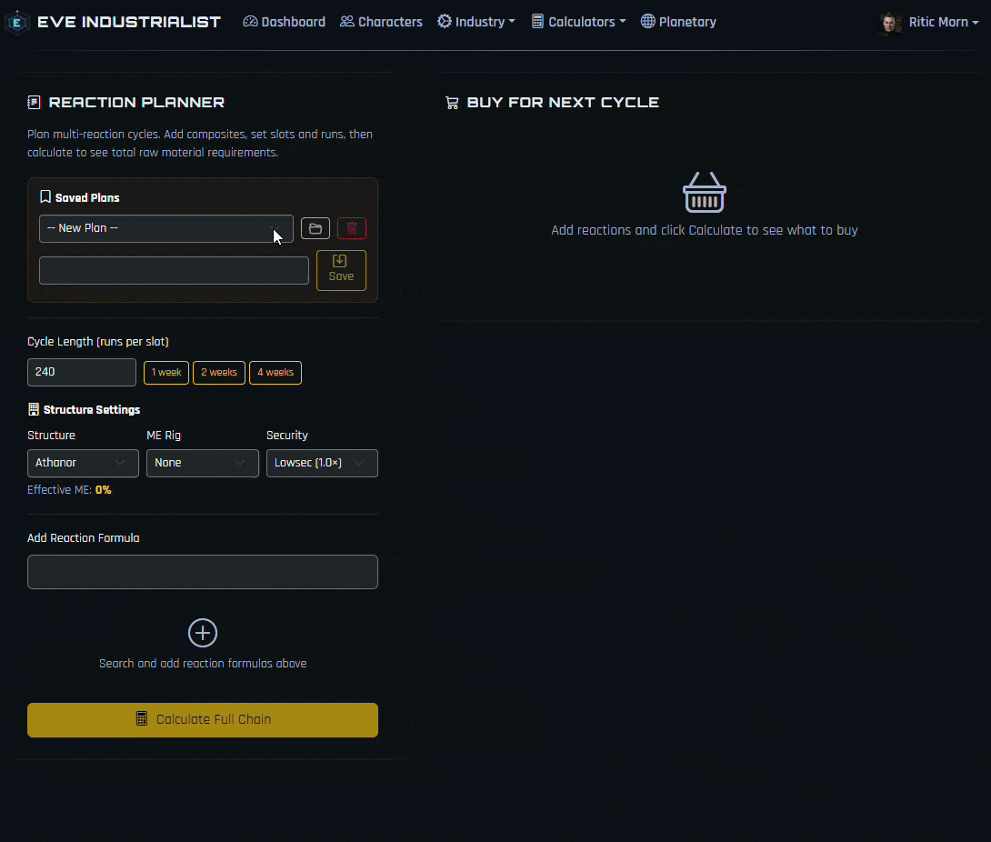 Reaction Calculator Screenshot